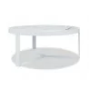 Contemporary 38" Round Coffee Table - Frost Finish Honed Cararra Top - Contemporary 38" Round Coffee Table - Frost Finish Honed Cararra Top