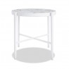 Post Leg 20" Round End Table Frost Finish with Honed Carrara Top