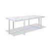 Rectangle Coffee Table With Honed Carrara Marble Top, Frost
