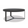 Sunset West Contemporary 38" Round Coffee Table In Graphite Finish With Honed Granite Top