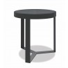 Sunset West Contemporary 18" Round End Table In Graphite Finish With Honed Granite Top - Angle