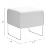 Zuo Modern Plush Ottoman - With Dimensions