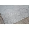 Exquisite Rugs Manzoni Handmade Hand Loomed Viscose and Cotton Area Rug- Silver Corner View - Exquisite Rugs Manzoni Handmade Hand Loomed Viscose and Cotton Area Rug- Silver Corner View