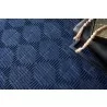 Exquisite Rugs Manzoni Handmade Hand Loomed Viscose and Cotton Area Rug- Navy Top Design View - Exquisite Rugs Manzoni Handmade Hand Loomed Viscose and Cotton Area Rug- Navy Top Design View