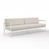 Sunset West Sabbia Sofa with Echo Ash Cushion - Front Side Angle - Sunset West Sabbia Sofa with Echo Ash Cushion - Front Side Angle