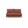 Innovation Living Cubed Full Size Sofa Bed With Dark Wood Legs - Cordufine Rust - Front - Innovation Living Cubed Full Size Sofa Bed With Dark Wood Legs - Cordufine Rust - Front
