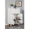 Alpine Furniture Flynn Large Bar Cabinet w/ Drop Down Tray, White - Lifestyle 2