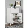 Alpine Furniture Flynn Large Bar Cabinet w/ Drop Down Tray, White - Lifestyle 2 - Alpine Furniture Flynn Large Bar Cabinet w/ Drop Down Tray, White - Lifestyle 2