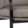 Sunpan Sterling Lounge Chair Missouri Stone Leather - Seat Closeup Angle