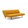 Innovation Living Unfurl Sofa in Elegance Burned Curry Fabric - Semi Folded Angled View