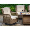 Tortuga Outdoor Rio Vista 5 pc Fire Table Chat Set With Outdoor Wicker Swivel Chairs 1