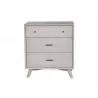 Alpine Furniture Flynn Mid Century Modern 3 Drawer Small Chest, Grey - Front Angle - Alpine Furniture Flynn Mid Century Modern 3 Drawer Small Chest, Grey - Front Angle