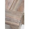 Alfresco Home Malvern 36" Square Wood Bar Table w/ Umbrella Hole - Closeup Side Angle