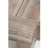 Alfresco Home Malvern 36" Square Wood Bar Table w/ Umbrella Hole - Closeup Side Angle - Alfresco Home Malvern 36" Square Wood Bar Table w/ Umbrella Hole - Closeup Side Angle