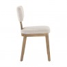 Sunpan Ricket Dining Chair Weathered Oak - Dove Cream - Side Angle