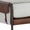 Sunpan Mauti Sofa - Brown - Vault Fog / Bravo Cognac - Seat Closeup Angle - Sunpan Mauti Sofa - Brown - Vault Fog / Bravo Cognac - Seat Closeup Angle