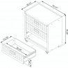 Manhattan Comfort Fortress Textured Metal 31.5" Garage Mobile Chest with 3 Full Extension Drawers Size