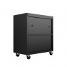Manhattan Comfort Fortress Textured Metal 31.5" Garage Mobile Chest with 3 Full Extension Drawers in Charcoal Grey Back