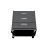 Manhattan Comfort Fortress Textured Metal 31.5" Garage Mobile Chest with 3 Full Extension Drawers in Charcoal Grey Bottom