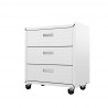 Manhattan Comfort Fortress Textured Metal 31.5" Garage Mobile Chest with 3 Full Extension Drawers in White side