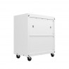 Manhattan Comfort Fortress Textured Metal 31.5" Garage Mobile Chest with 3 Full Extension Drawers in White back