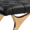Sunpan Taylen Bench Black Leather -Seat Closeup Angle
