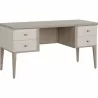 Sunpan Pattinson Desk White Ceruse-Cream Shagreen - Front Side Angle - Sunpan Pattinson Desk White Ceruse-Cream Shagreen - Front Side Angle