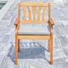 Vifah Kapalua Honey Nautical Outdoor Eucalyptus Wooden Dining Chair, Front Angle - Vifah Kapalua Honey Nautical Outdoor Eucalyptus Wooden Dining Chair, Front Angle