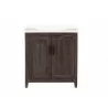 Crawford and Burke Paredes 31" Distressed Brown Single Bathroom Vanity, Front Angle - Crawford and Burke Paredes 31" Distressed Brown Single Bathroom Vanity, Front Angle