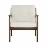 Sunpan Gilmore Lounge Chair Walnut - Vienna Cream - Front Angle - Sunpan Gilmore Lounge Chair Walnut - Vienna Cream - Front Angle