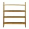 Oceanstar 4-Tier Bamboo Shoe Rack - Natural - Front - Oceanstar 4-Tier Bamboo Shoe Rack - Natural - Front