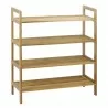 Oceanstar 4-Tier Bamboo Shoe Rack - Natural  - Oceanstar 4-Tier Bamboo Shoe Rack - Natural 
