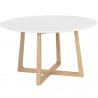 Sunpan Flores Dining Table 53" in Pake Honey-White Marble - Front Angle