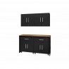 Manhattan Comfort Eiffel 5-Piece Garage Storage Set in Matte Black