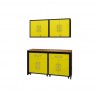 Manhattan Comfort Eiffel 5-Piece Garage Storage Set in Matte Black and Yellow