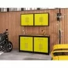 Manhattan Comfort Eiffel 5-Piece Garage Storage Set in Matte Black and Yellow - Manhattan Comfort Eiffel 5-Piece Garage Storage Set in Matte Black and Yellow