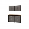 Manhattan Comfort Eiffel 5-Piece Garage Storage Set in Matte Black and Grey