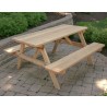 Cedar Park Style Picnic Table with Attached Benches