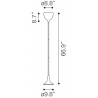 Zuo Modern Neutrino Floor Lamp Chrome - Dimension Sheet