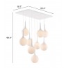 Zuo Modern Epsilon Ceiling Lamp White - With Dimensions