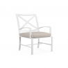 Bristol Dining Chair in Canvas Flax w/ Self Welt - Front Side Angle