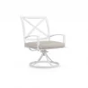Bristol Swivel Dining Chair in Canvas Flax w/ Self Welt - Front Side Angle - Bristol Swivel Dining Chair in Canvas Flax w/ Self Welt - Front Side Angle