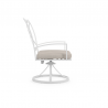 Bristol Swivel Dining Chair in Canvas Flax w/ Self Welt - Side Angle