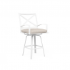  Sunset West Bristol Swivel Barstool With Cushions In Canvas Flax With Self Welt - Angled