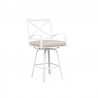 Sunset West Bristol Swivel Counter Stool With Cushions In Canvas Flax With Self Welt - Angled View