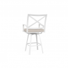 Sunset West Bristol Swivel Counter Stool With Cushions In Canvas Flax With Self Welt - Back Angled