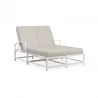 Bristol Double Chaise in Canvas Flax w/ Self Welt - Front Side Angle - Bristol Double Chaise in Canvas Flax w/ Self Welt - Front Side Angle