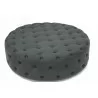 Baxton Studio Cardiff Dark Gray Linen Modern Tufted Ottoman - Top Angled - Baxton Studio Cardiff Dark Gray Linen Modern Tufted Ottoman - Top Angled