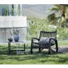Cane-Line Curve lounge chair OUTDOOR Lava Grey & Table view