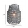 Zuo Modern Daydream Ceiling Lamp Gray - Lamp Dimensions